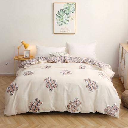 晶缦家纺 2021新款秋冬款全棉12868单被套 熊宝贝