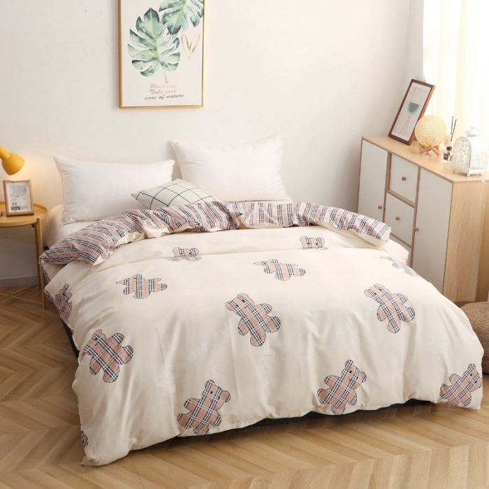 91家纺网 家纺一手货源 找家纺 晶缦家纺 2021新款秋冬款全棉12868单被套 熊宝贝