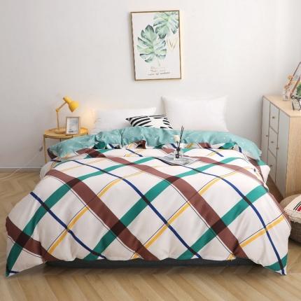 晶缦家纺 2021新款秋冬款全棉12868单被套 英伦格调