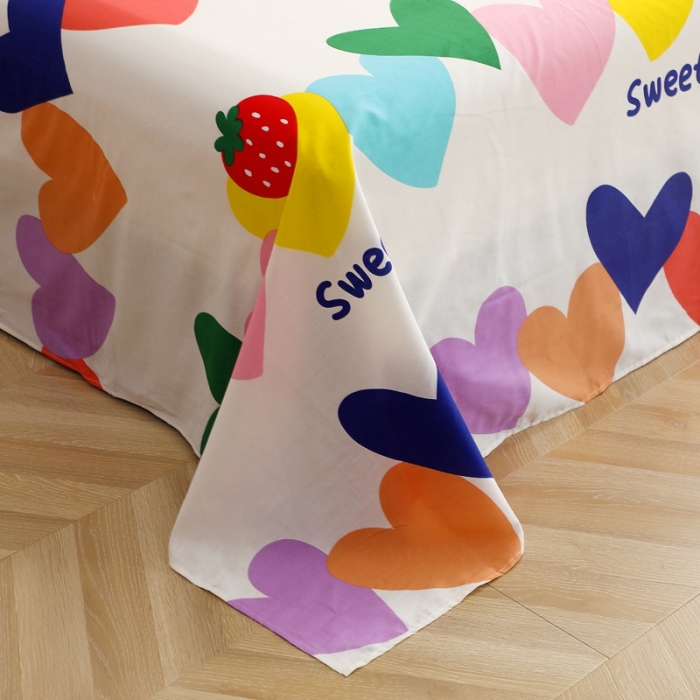 91家纺网 家纺一手货源 找家纺 晶缦家纺2021新款秋冬款全棉12868多规格单床单爱心草莓