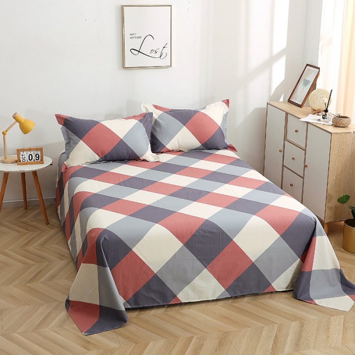 91家纺网 家纺一手货源 找家纺 晶缦家纺2021新款秋冬全棉12868多规格单床单梦想时光红