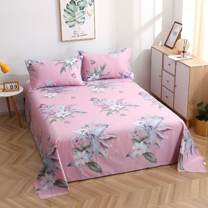 91家纺网 家纺一手货源 找家纺 晶缦家 2021新款秋冬全棉12868多规格单床单沐雅清风粉