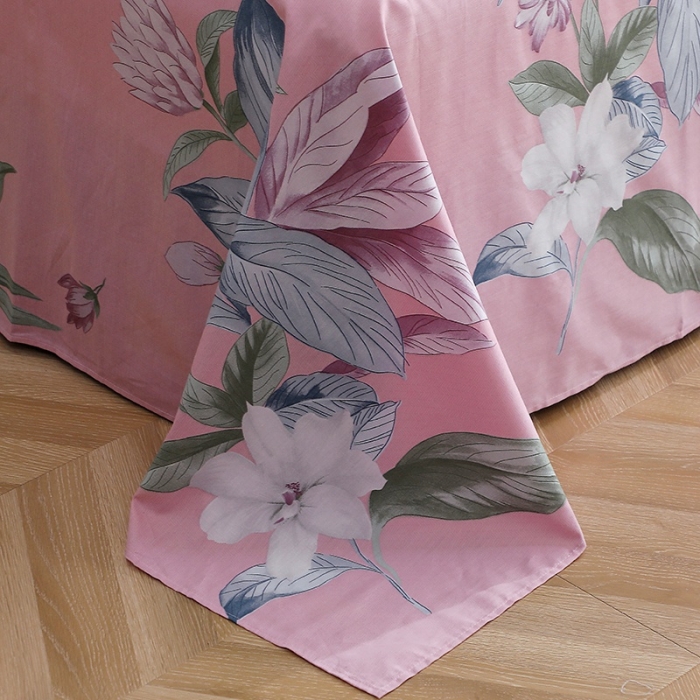 91家纺网 家纺一手货源 找家纺 晶缦家 2021新款秋冬全棉12868多规格单床单沐雅清风粉