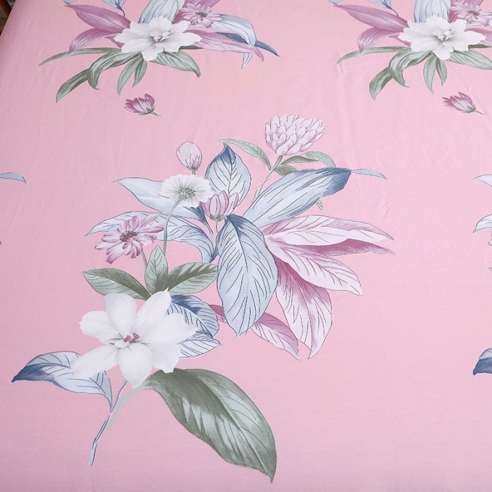 91家纺网 家纺一手货源 找家纺 晶缦家 2021新款秋冬全棉12868多规格单床单沐雅清风粉