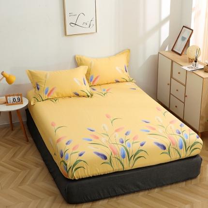 91家纺网 家纺一手货源 找家纺 晶缦家纺 2021新款秋冬款全棉12868多规格单床笠 香氛密语黄