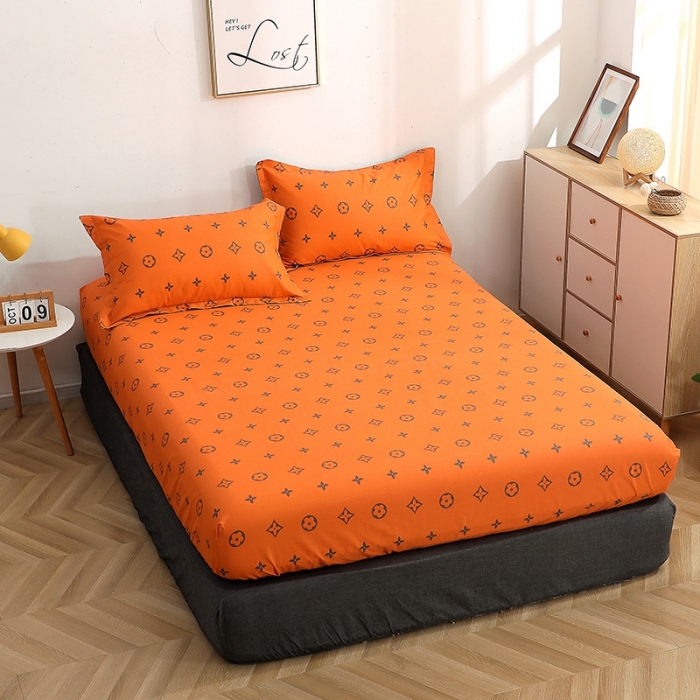 91家纺网 家纺一手货源 找家纺 晶缦家纺 2021新款秋冬款全棉12868多规格单床笠 潮流桔