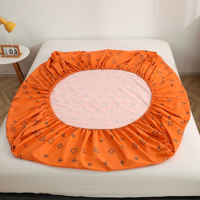 91家纺网 家纺一手货源 找家纺 晶缦家纺 2021新款秋冬款全棉12868多规格单床笠 潮流桔