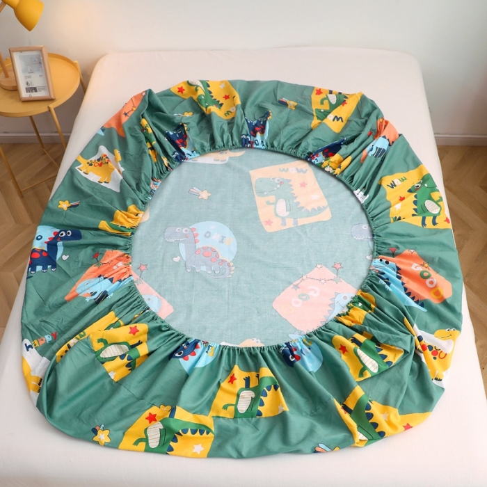 91家纺网 家纺一手货源 找家纺 晶缦家纺 2021新款秋冬款全棉12868多规格单床笠 恐龙家族