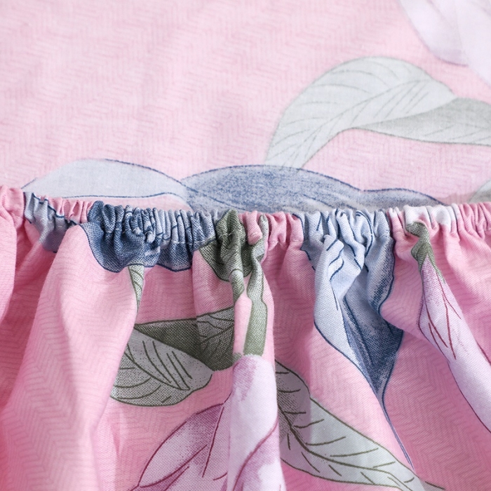 91家纺网 家纺一手货源 找家纺 晶缦家纺 2021新款秋冬款全棉12868多规格单床笠 沐雅清风粉