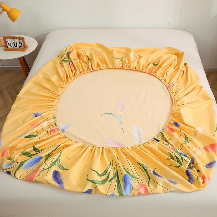 91家纺网 家纺一手货源 找家纺 晶缦家纺 2021新款秋冬款全棉12868多规格单床笠 香氛密语黄