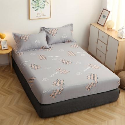 晶缦家纺 2021新款秋冬款全棉12868多规格单床笠 小熊宝莉灰