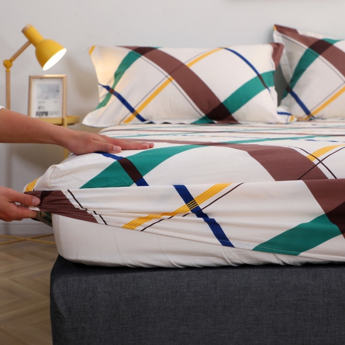 91家纺网 家纺一手货源 找家纺 晶缦家纺 2021新款秋冬款全棉12868多规格单床笠 英伦格调