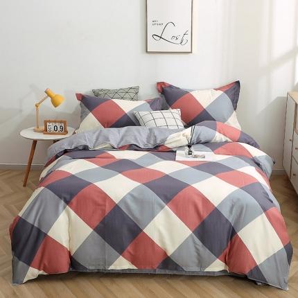 91家纺网 家纺一手货源 找家纺 晶缦家纺 2021秋冬全棉12868多规格四件套 梦想时光红