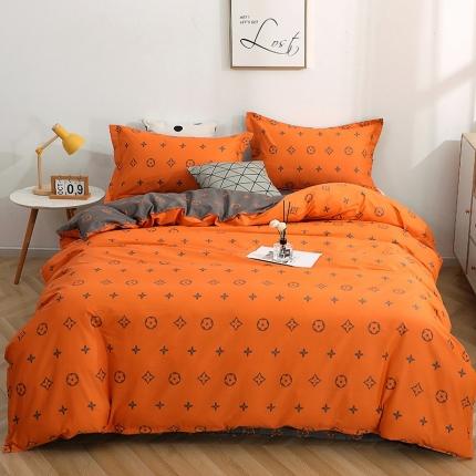 晶缦家纺 2021新款秋冬款全棉12868多规格四件套潮流桔