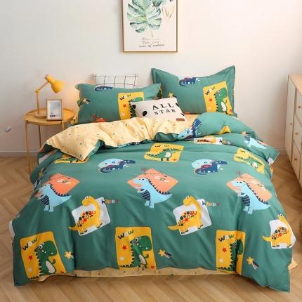 晶缦家纺 2021秋冬款全棉12868多规格四件套 恐龙家族