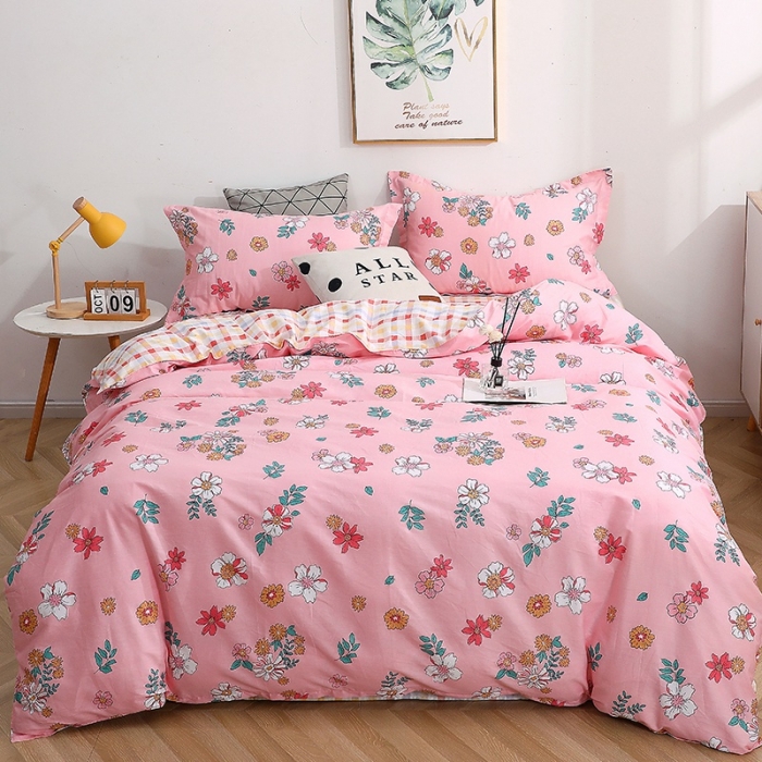 91家纺网 家纺一手货源 找家纺 晶缦家纺 2021秋冬款全棉12868多规格四件套 梦里花粉