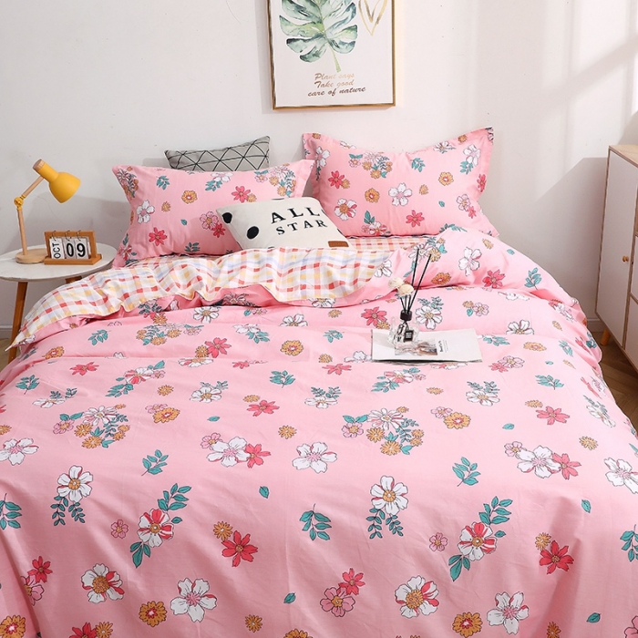 91家纺网 家纺一手货源 找家纺 晶缦家纺 2021秋冬款全棉12868多规格四件套 梦里花粉