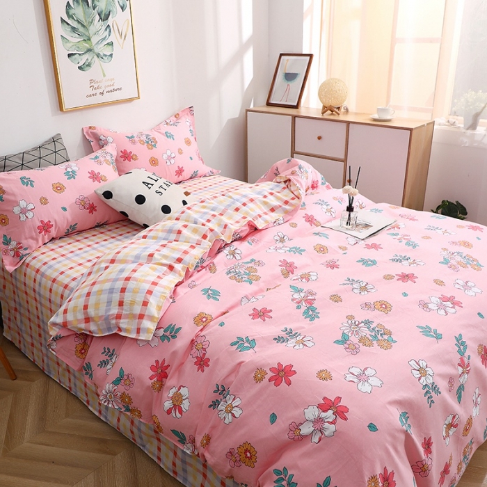 91家纺网 家纺一手货源 找家纺 晶缦家纺 2021秋冬款全棉12868多规格四件套 梦里花粉