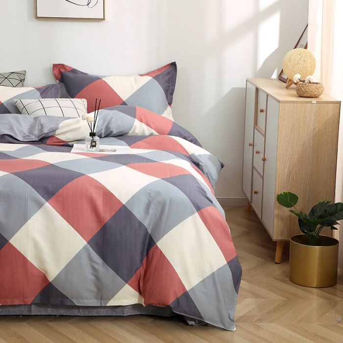 91家纺网 家纺一手货源 找家纺 晶缦家纺 2021秋冬全棉12868多规格四件套 梦想时光红