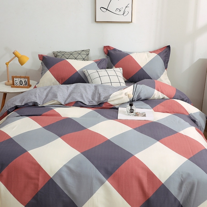 91家纺网 家纺一手货源 找家纺 晶缦家纺 2021秋冬全棉12868多规格四件套 梦想时光红