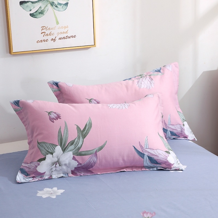 91家纺网 家纺一手货源 找家纺 晶缦家纺 2021秋冬全棉12868多规格四件套 沐雅清风粉