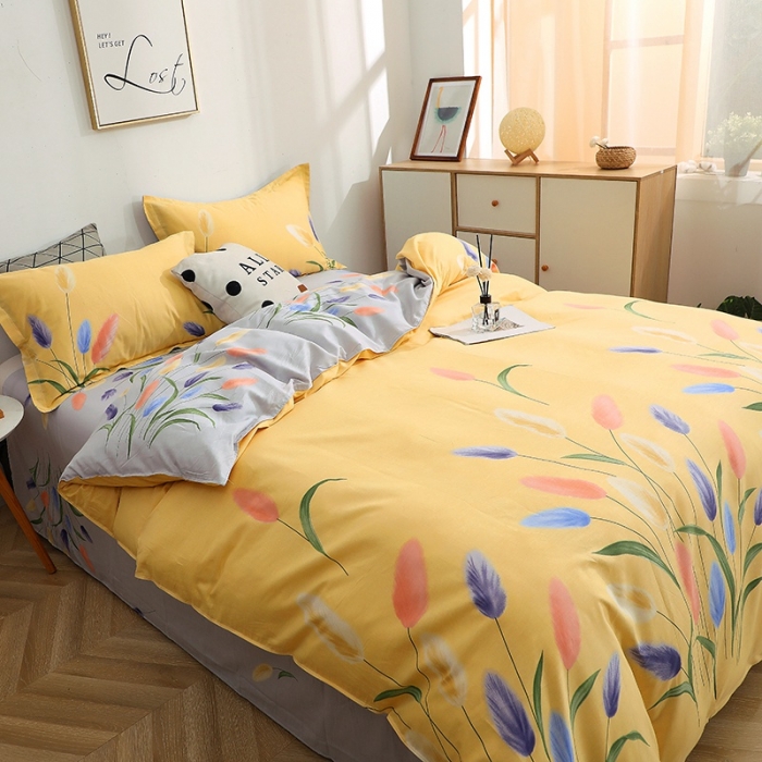 91家纺网 家纺一手货源 找家纺 晶缦家纺 2021秋冬全棉12868多规格四件套 香氛密语黄