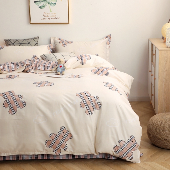 91家纺网 家纺一手货源 找家纺 晶缦家纺2021新款秋冬款全棉12868多规格四件套熊宝贝米