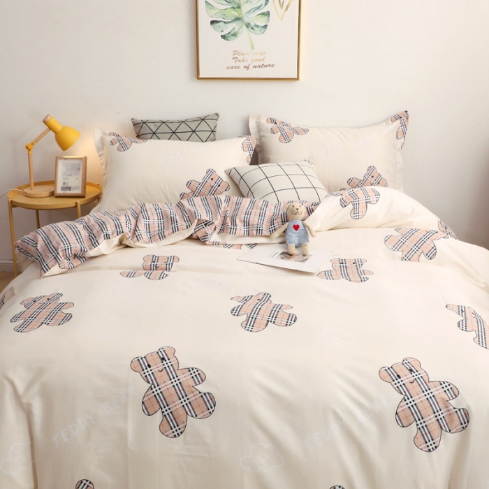 91家纺网 家纺一手货源 找家纺 晶缦家纺2021新款秋冬款全棉12868多规格四件套熊宝贝米