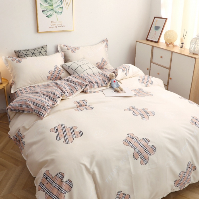 91家纺网 家纺一手货源 找家纺 晶缦家纺2021新款秋冬款全棉12868多规格四件套熊宝贝米