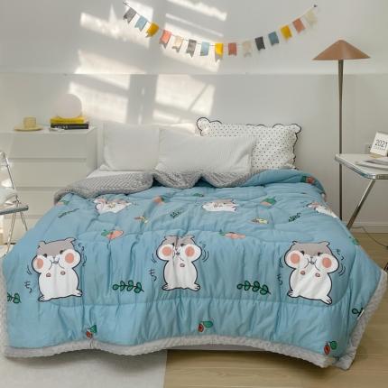 91家纺网 家纺一手货源 找家纺 北纬27度 2021新款安抚豆豆绒毯子被 萌萌哒