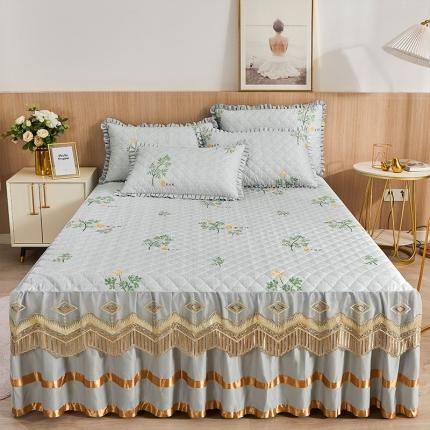 91家纺网 家纺一手货源 找家纺 （总）情恒家纺 2025新款艾草驱蚊抗菌水洗天丝床裙三件套