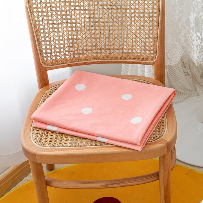 91家纺网 家纺一手货源 找家纺 梦家居 2021新款40s纯棉13372卡通单床单 波点浅粉