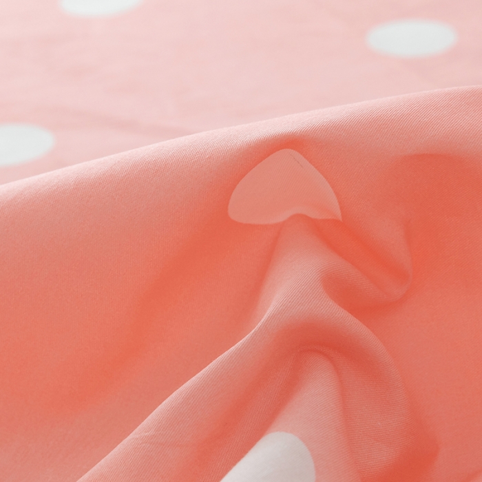 91家纺网 家纺一手货源 找家纺 梦家居 2021新款40s纯棉13372卡通单床单 波点浅粉