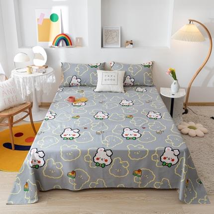 91家纺网 家纺一手货源 找家纺 梦家居 2021新款40s纯棉13372卡通单床单不二家兔兔