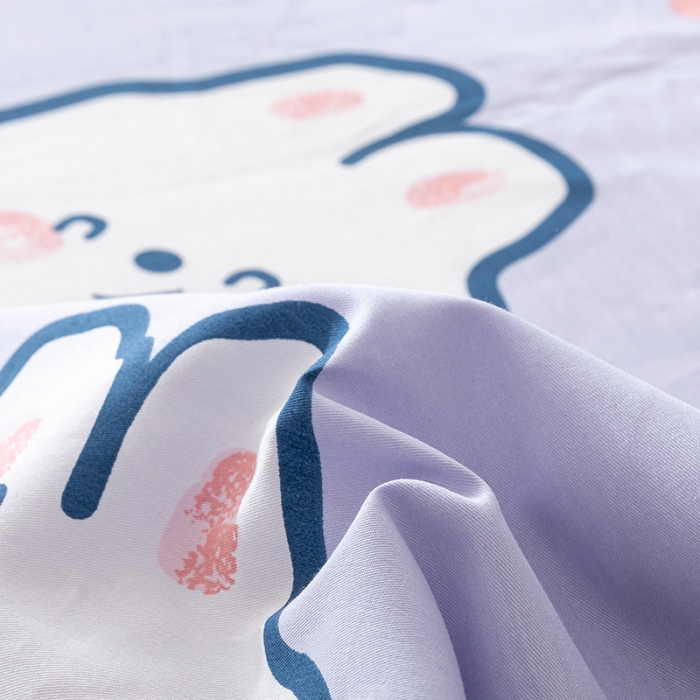 91家纺网 家纺一手货源 找家纺 梦家居 2021新款40s纯棉13372卡通单床单 软萌兔