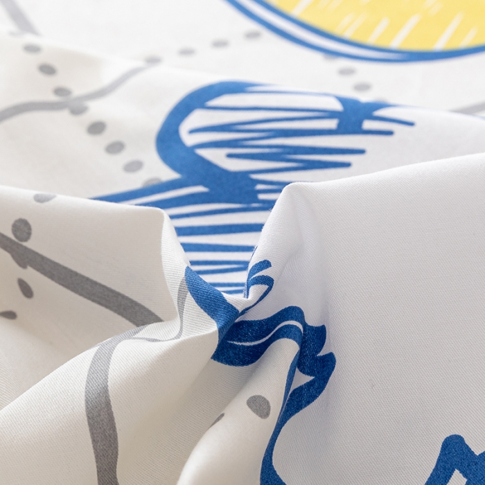 91家纺网 家纺一手货源 找家纺 梦家居 2021新款40s纯棉13372卡通单床单 小彩熊