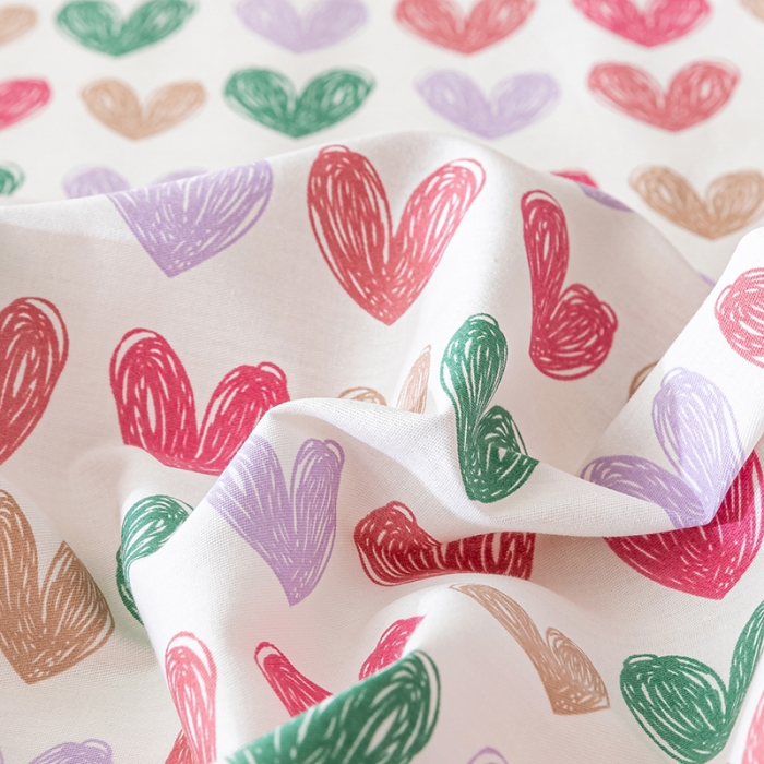 91家纺网 家纺一手货源 找家纺 梦家居 2021新款40s纯棉13372卡通单床单 小心心