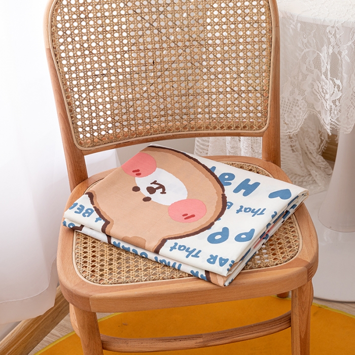 91家纺网 家纺一手货源 找家纺 梦家居 2021新款40s纯棉13372卡通单床单 熊孩子