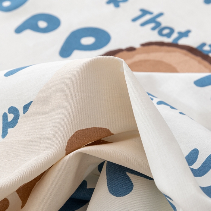 91家纺网 家纺一手货源 找家纺 梦家居 2021新款40s纯棉13372卡通单床单 熊孩子