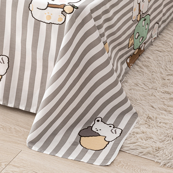 91家纺网 家纺一手货源 找家纺 梦家居 2021新款40s纯棉13372卡通单床单 熊仔