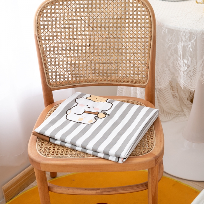 91家纺网 家纺一手货源 找家纺 梦家居 2021新款40s纯棉13372卡通单床单 熊仔