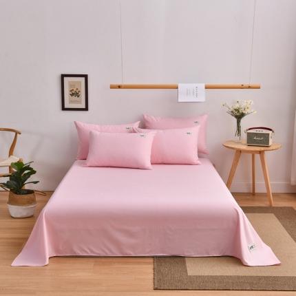 91家纺网 家纺一手货源 找家纺 21度C 2021新款彩棉单床单 粉玉色