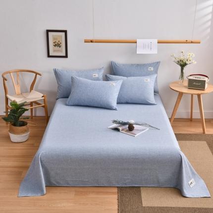 91家纺网 家纺一手货源 找家纺 21度C 2021新款彩棉单床单 爵士蓝