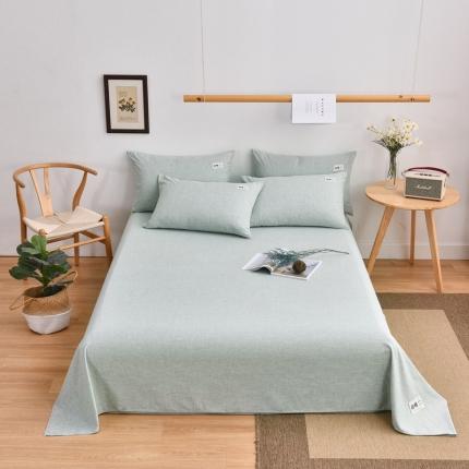 21度C 2021新款彩棉单床单 淡绿色