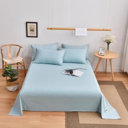 21度C 2021新款彩棉单床单 湖水蓝