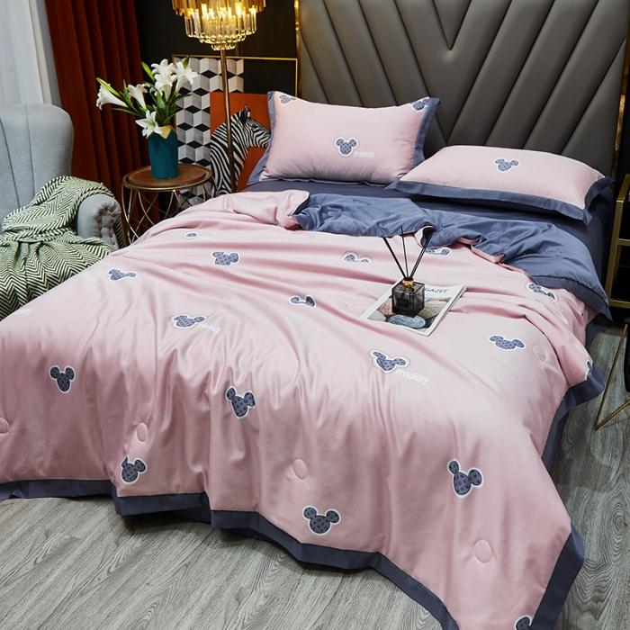 91家纺网 家纺一手货源 找家纺 2023新款水洗天丝夏被四件套夏凉被空调被