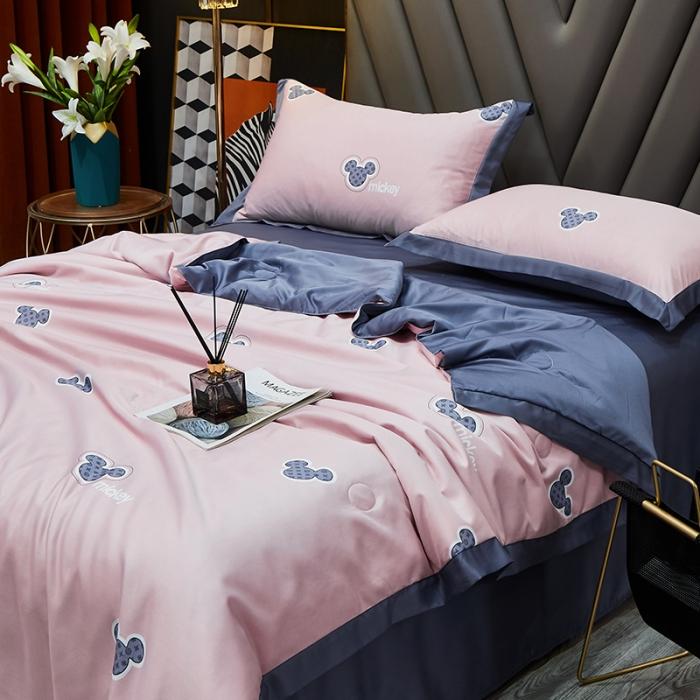 91家纺网 家纺一手货源 找家纺 2023新款水洗天丝夏被四件套夏凉被空调被