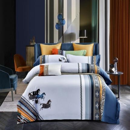 91家纺网 家纺一手货源 找家纺 （总）栩裕纺织 2023新款50支长绒棉数码印花四件套