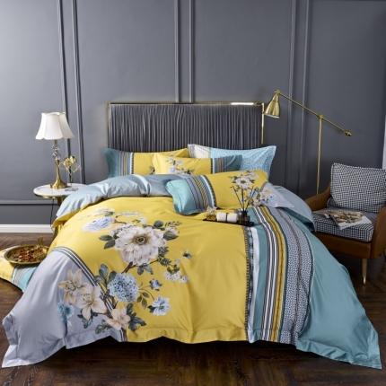 91家纺网 家纺一手货源 找家纺 （总）栩裕纺织 2023新款50支长绒棉数码印花四件套