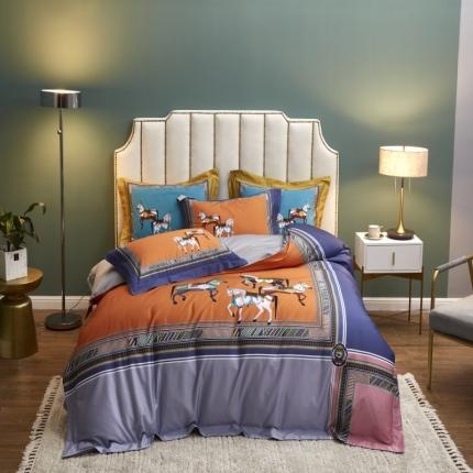 91家纺网 家纺一手货源 找家纺 （总）栩裕纺织 2023新款50支长绒棉数码印花四件套